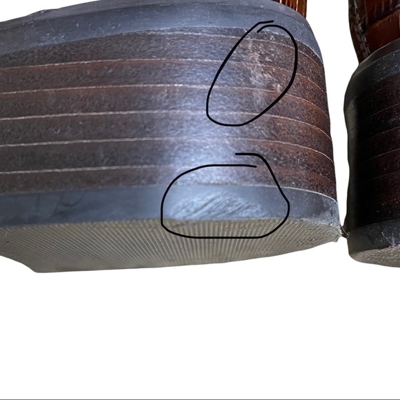 Franco Sarto L-Tribute Brown Leather Crocodile Embossed Tall Boots Women's Sz 8 - Picture 10 of 12